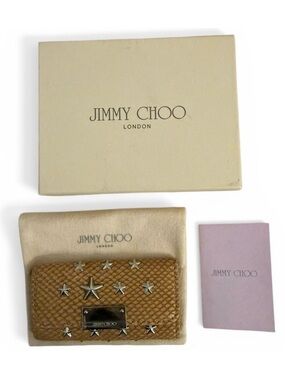 Jimmy Choo Star Studded Snakeskin Embossed Key Holder w/ Dustbag & Box (NEW)